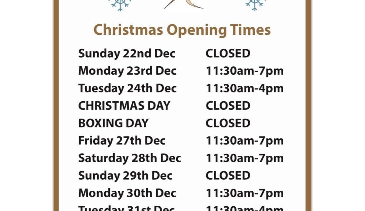 Christmas opening hours 2024