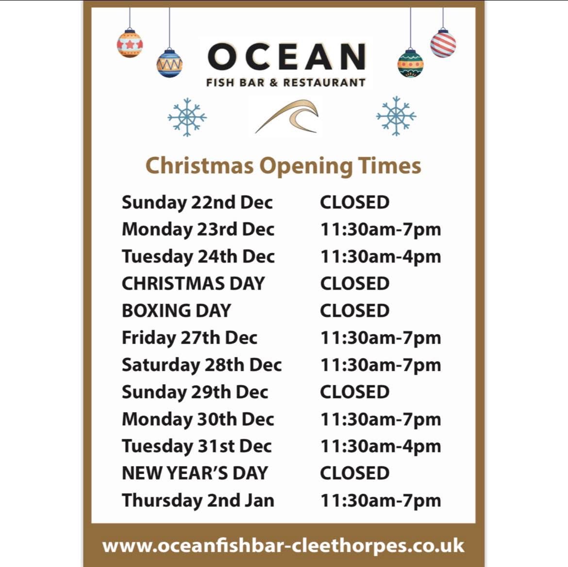 Christmas opening hours 2024
